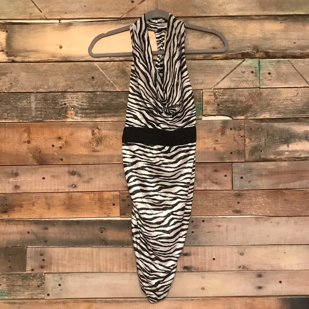 Urban Vibe glittery zebra print dress